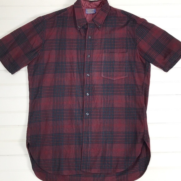 Pendleton Other - Vintage Pendleton Wool Plaid Short Sleeve Button